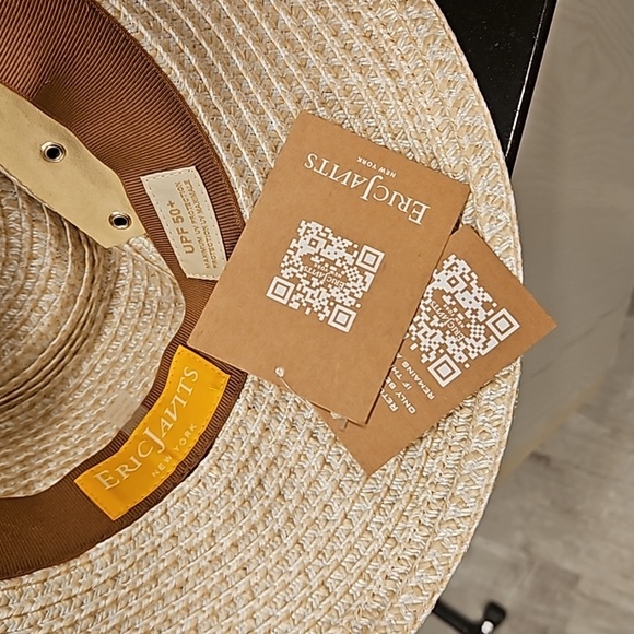 💕ERIC JAVITS💕 Sunshade Squishee Packable Straw Fedora Hat ~ OS Cream NWT - Picture 12 of 16